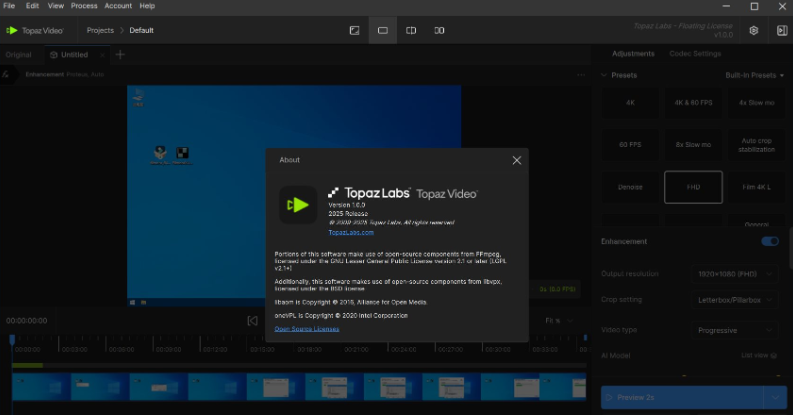 Topaz Video 破解版 v1.3.1下载 – 免费AI视频修复软件,一键让模糊视频变高清
